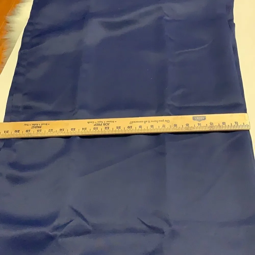 One navy blue panel window curtain. 80 x 42